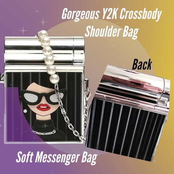 UNIQUE!! Y2K Messenger Crossbody Shoulder Bag with Trendy Girl Design - Picture 1 of 16